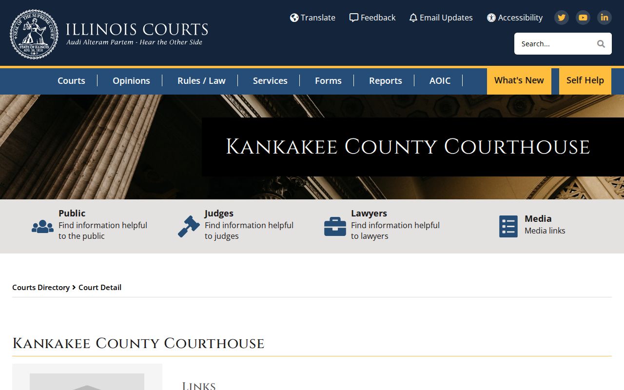 Kankakee County criminal court case directory entry
