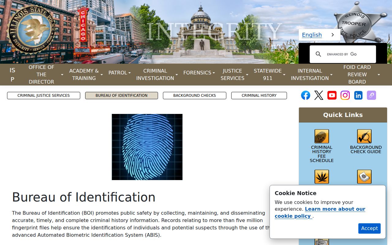 Kankakee County criminal history services at Illinois State Police